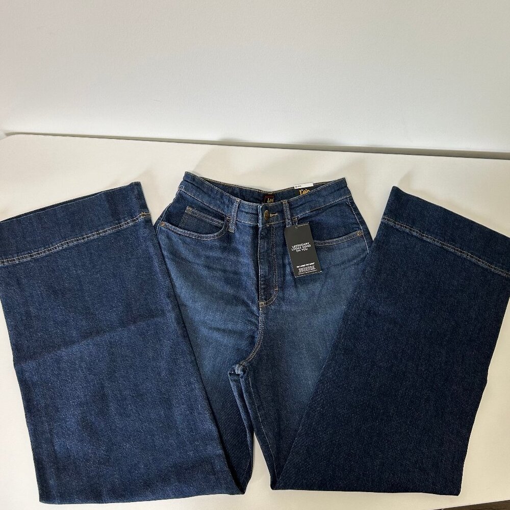 Lee Womens Legendary High Rise Trouser Jeans Size 10 Long w/ Slight Stretch